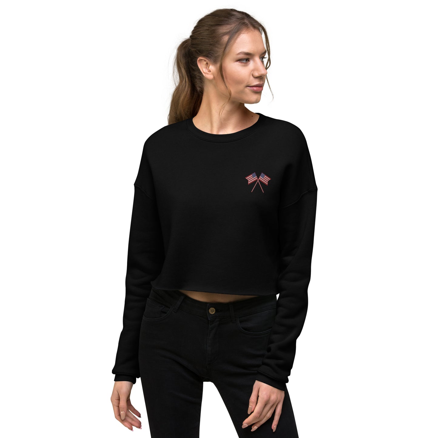 US Flag Women's Crop Sweatshirt