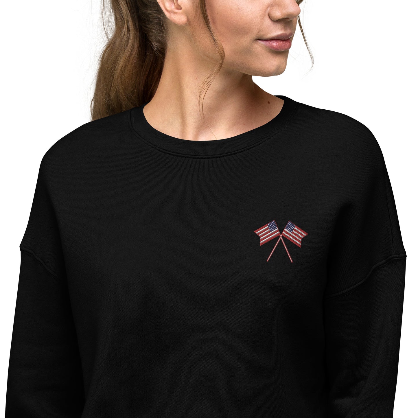 US Flag Women's Crop Sweatshirt
