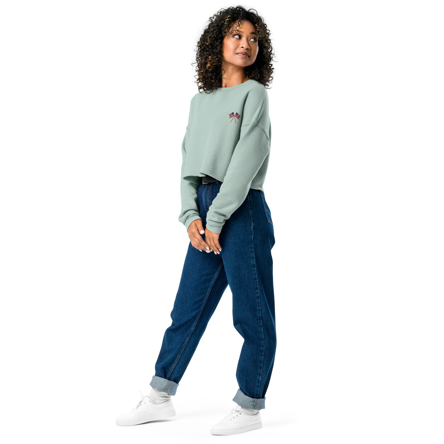US Flag Women's Crop Sweatshirt