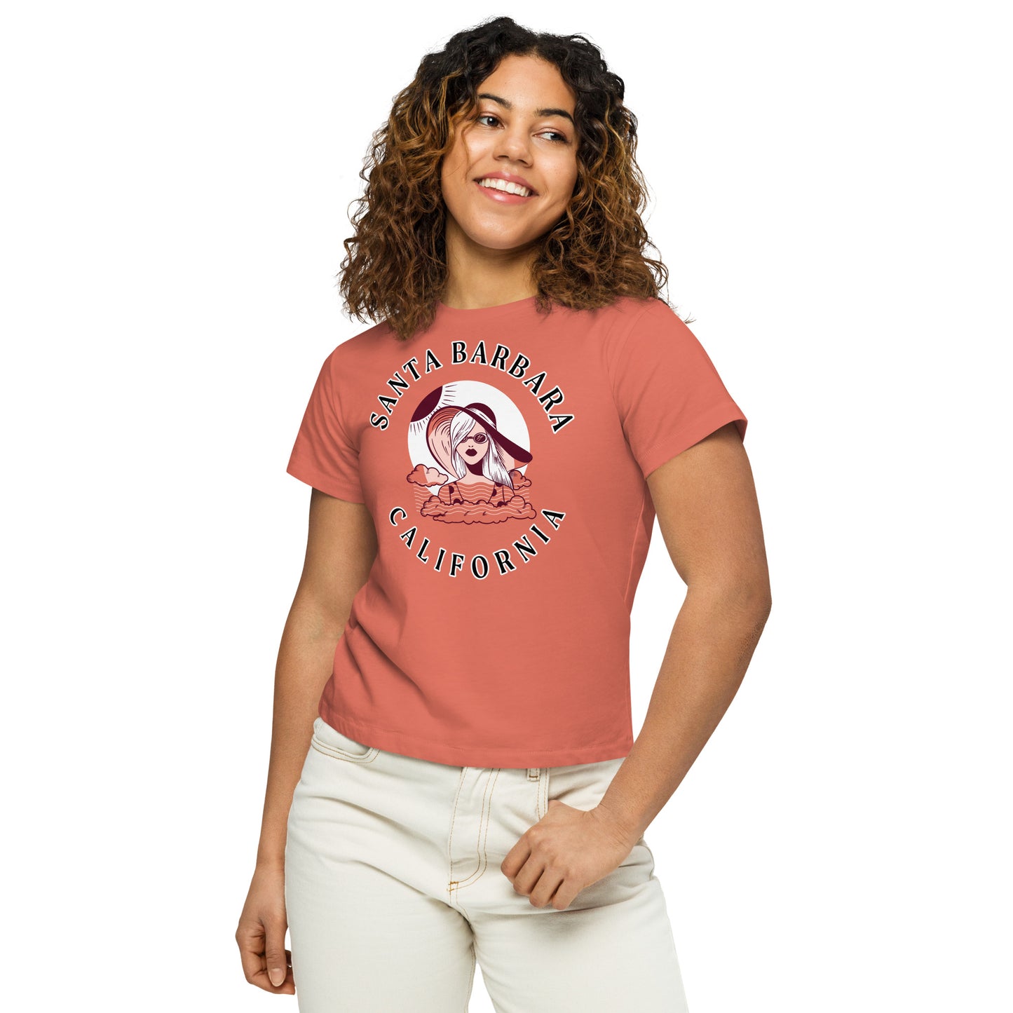 Santa Barbara Women’s High-Waisted T-Shirt - Activewear Well