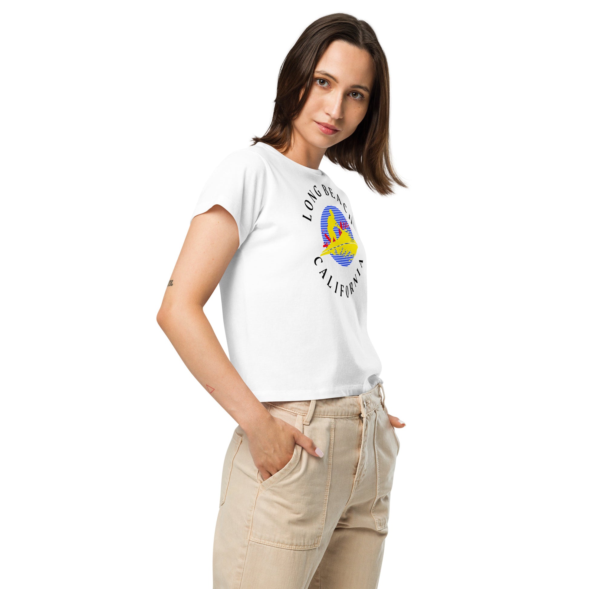Long Beach Women’s High-Waisted T-Shirt - Activewear Well