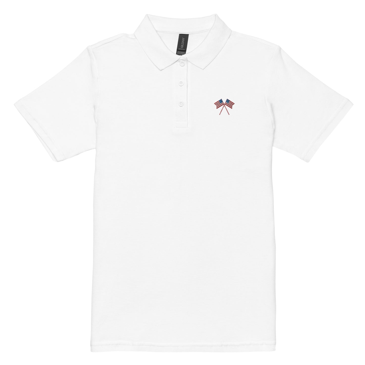 American Flag Women’s Pique Polo Shirt - Activewear Well