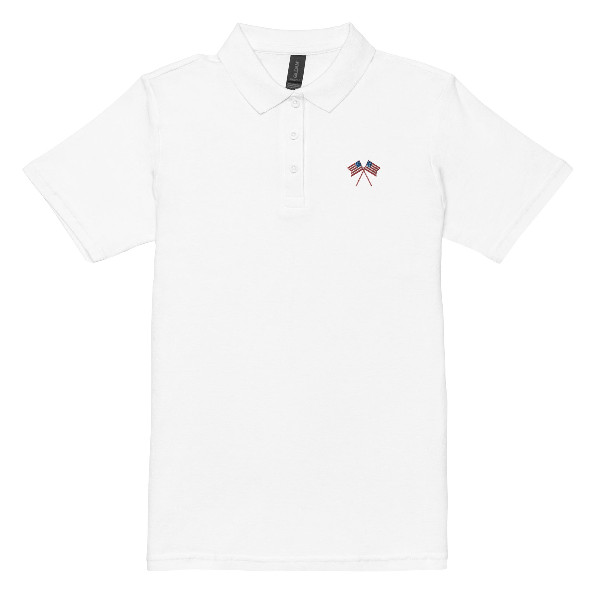 American Flag Women’s Pique Polo Shirt - Activewear Well